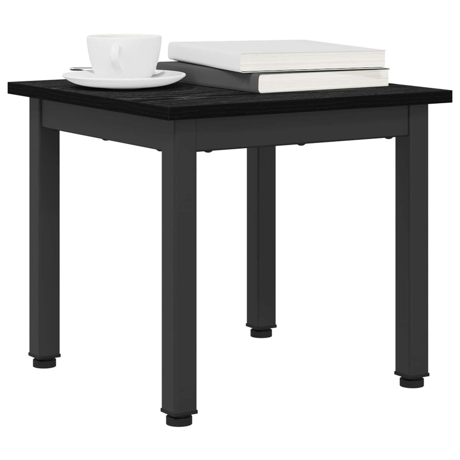 Salontafel Zwart Eiken 40 x 40 x 36 cm Bewerkt hout