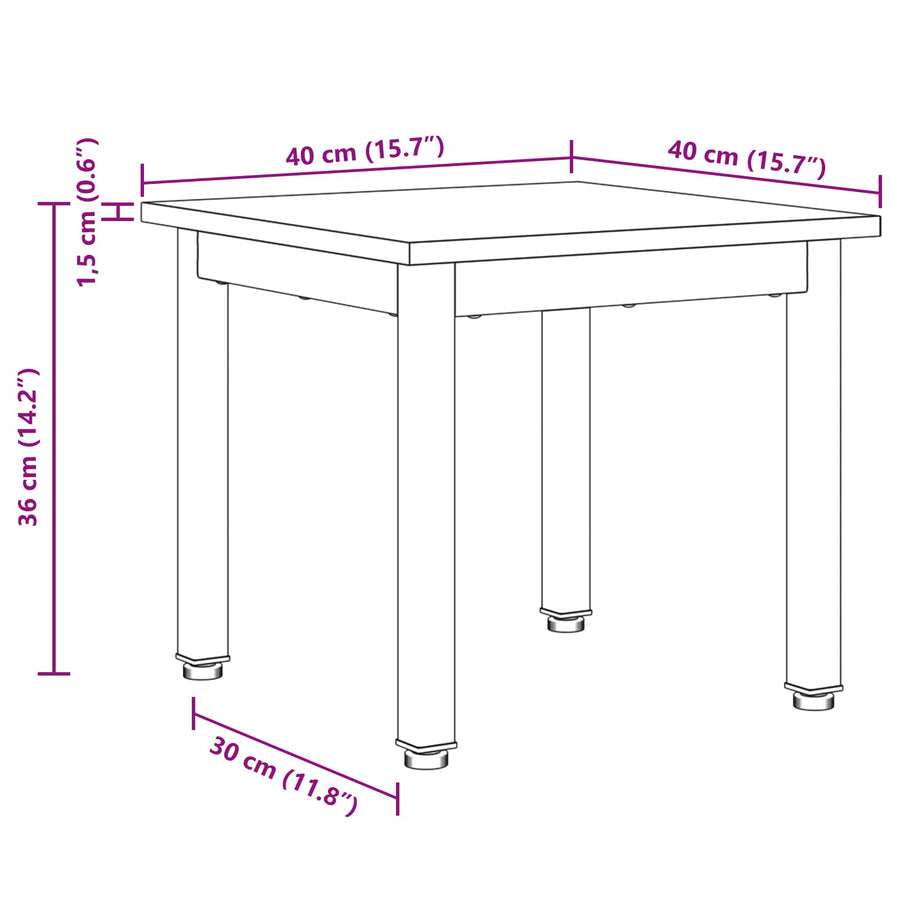 Salontafel Ambachtelijk eiken 40 x 40 x 36 cm Bewerkt hout