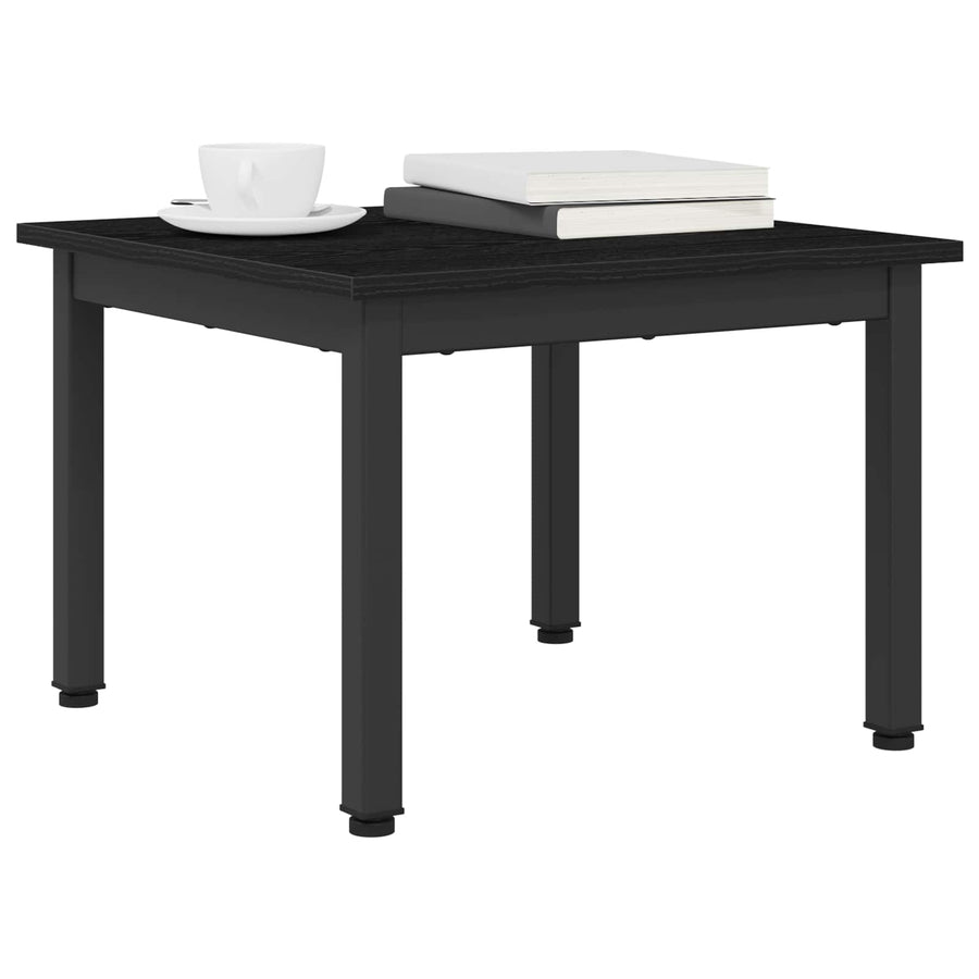 Salontafel Zwart Eiken 50 x 50 x 36 cm Bewerkt hout
