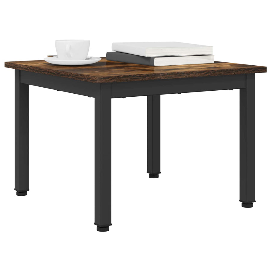 Salontafel Rook Eik 50 x 50 x 36 cm Bewerkt hout