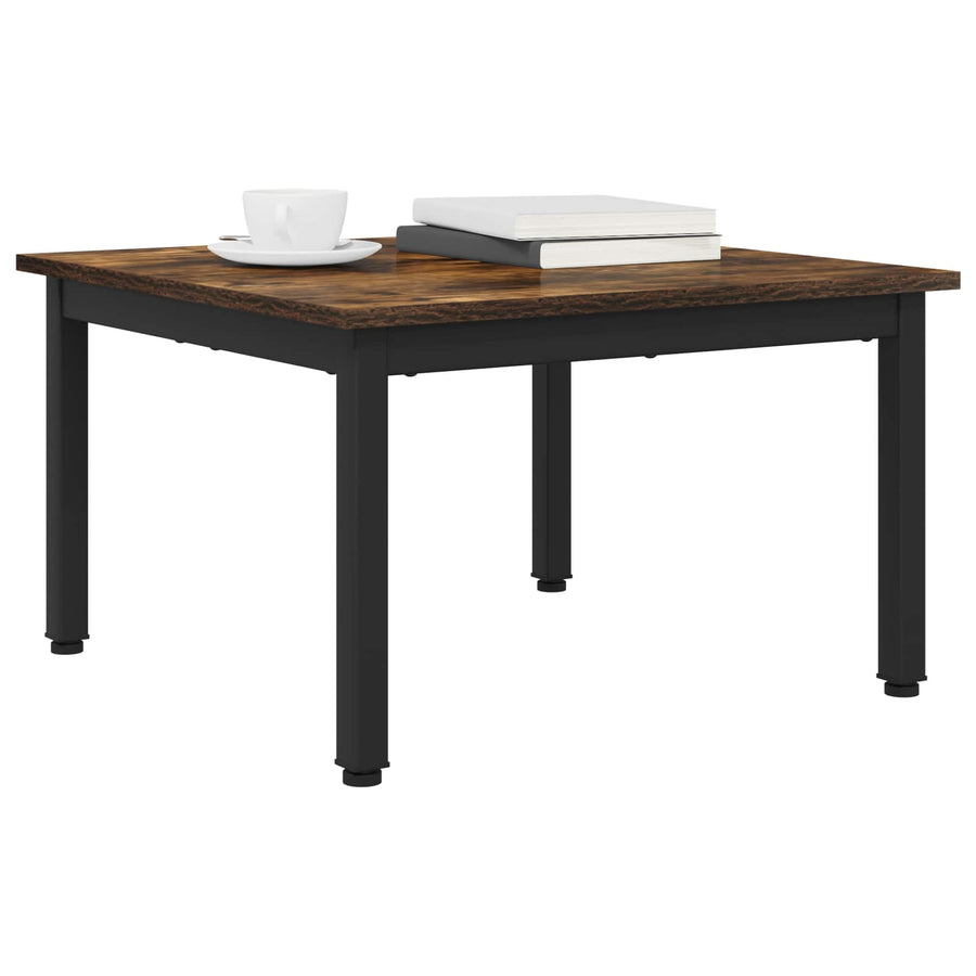 Salontafel Rook Eik 60 x 60 x 36 cm Bewerkt hout