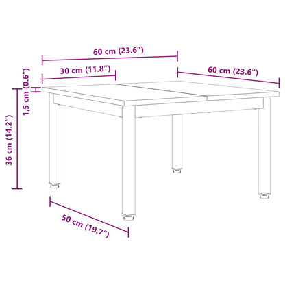 Salontafel Rook Eik 60 x 60 x 36 cm Bewerkt hout