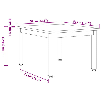 Salontafel Ambachtelijk eiken 60 x 50 x 36 cm Bewerkt hout