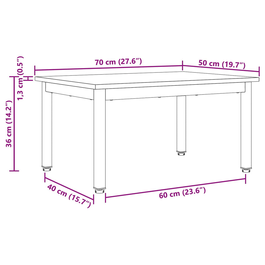 Salontafel Grijs Sonoma 70 x 50 x 36 cm Bewerkt hout