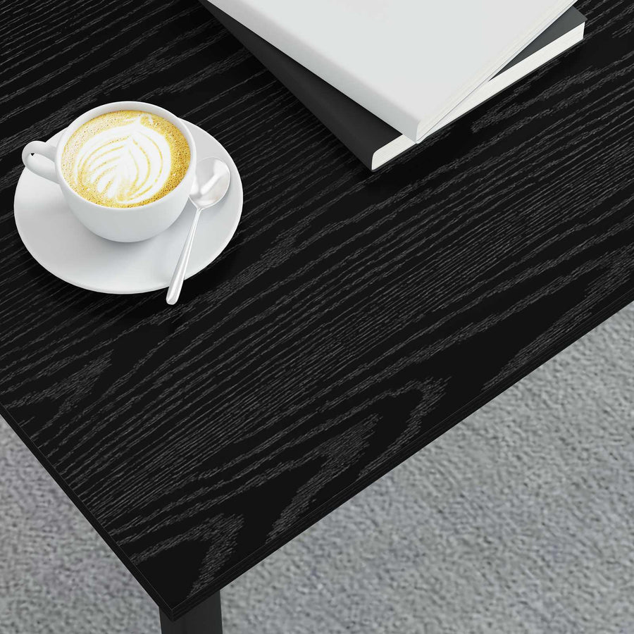Salontafel Zwart Eiken 100 x 50 x 45 cm Bewerkt hout