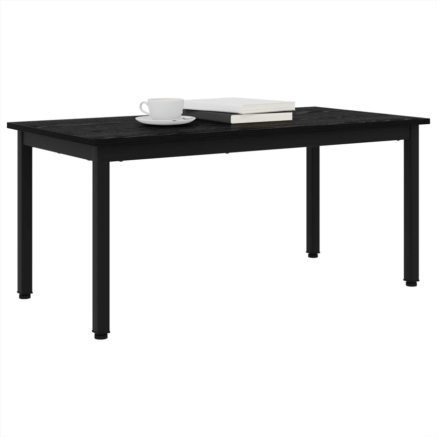 Salontafel Zwart Eiken 100 x 50 x 45 cm Bewerkt hout