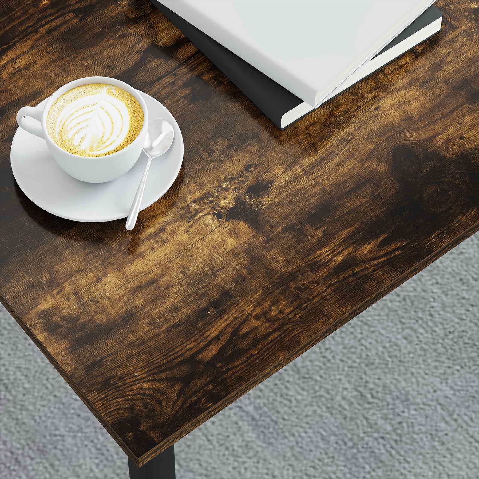 Salontafel Rook Eik 80 x 80 x 45 cm Bewerkt hout