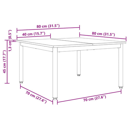 Salontafel Rook Eik 80 x 80 x 45 cm Bewerkt hout