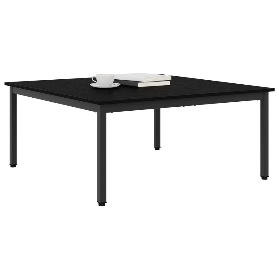 Salontafel Zwart Eiken 100 x 100 x 45 cm Bewerkt hout