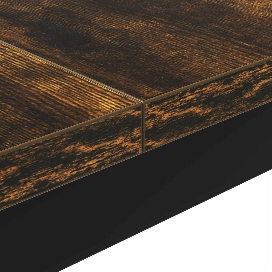 Salontafel Rook Eik 100 x 100 x 45 cm Bewerkt hout