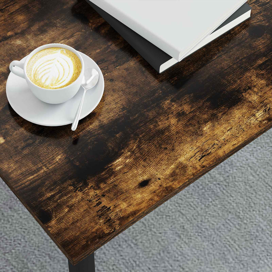 Salontafel Rook Eik 100 x 100 x 45 cm Bewerkt hout