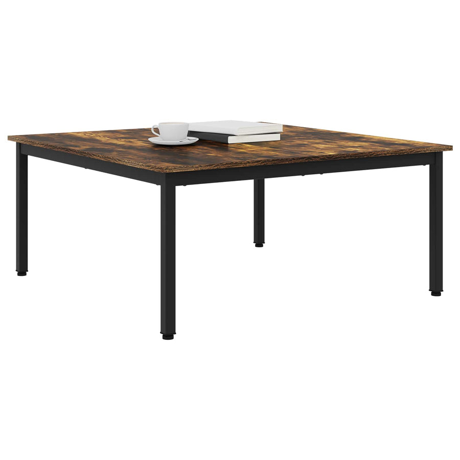 Salontafel Rook Eik 100 x 100 x 45 cm Bewerkt hout