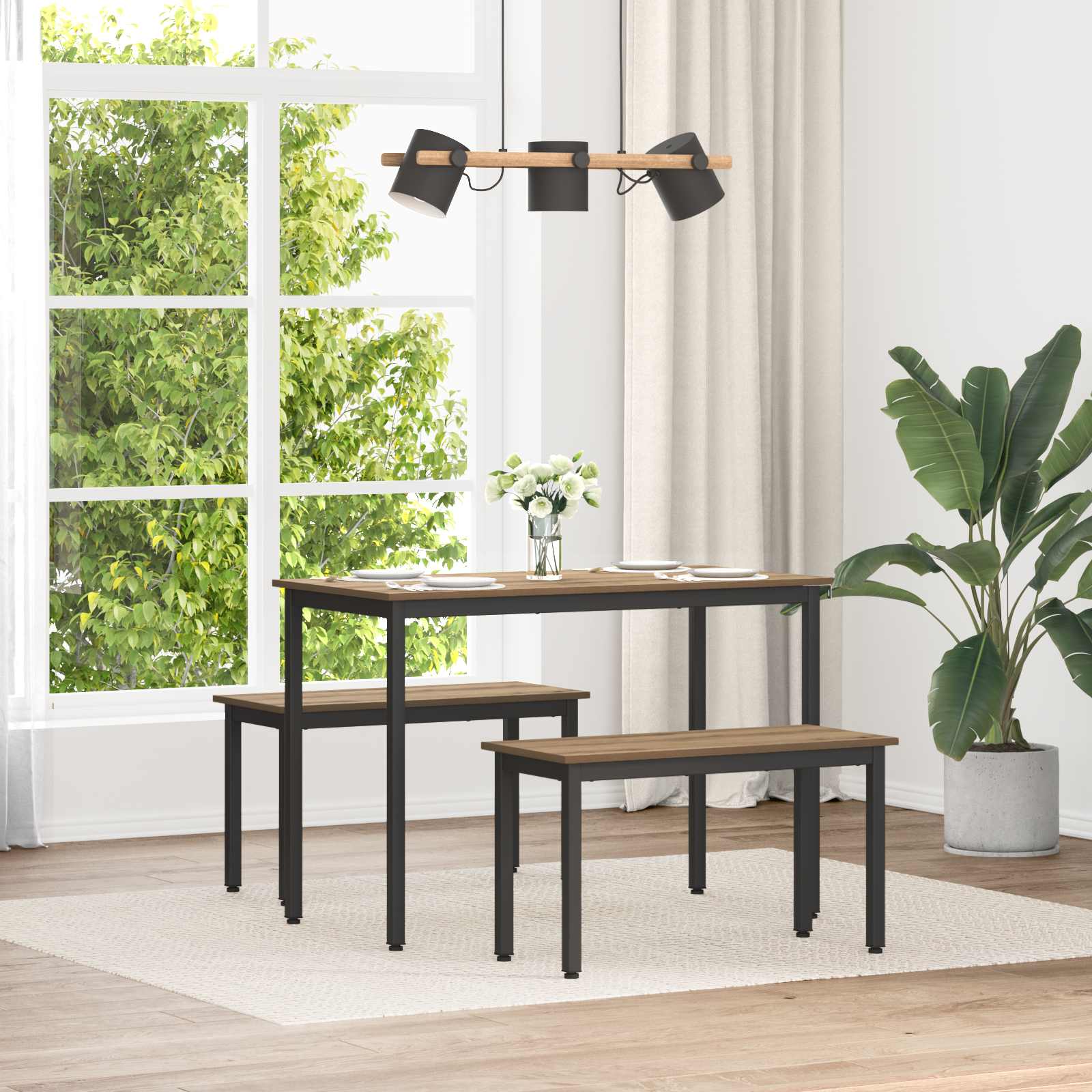 Bank Ambachtelijk eiken 80 x 35 x 45 cm Bewerkt hout