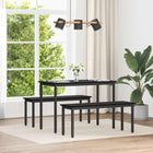 Bank zwart eiken 110x35x45 cm