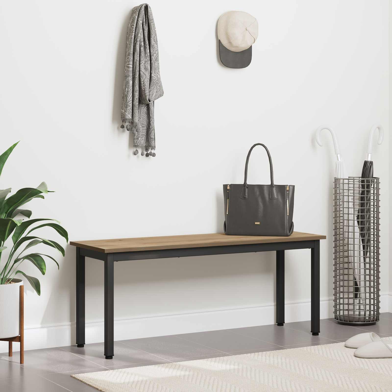 Bank Ambachtelijk eiken 110 x 35 x 45 cm Bewerkt hout