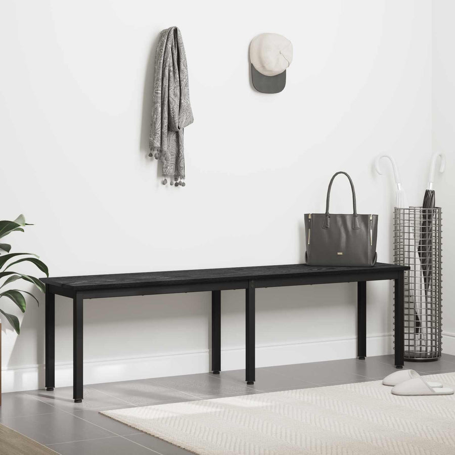 Bank Zwart Eiken 160 x 35 x 45 cm Bewerkt hout