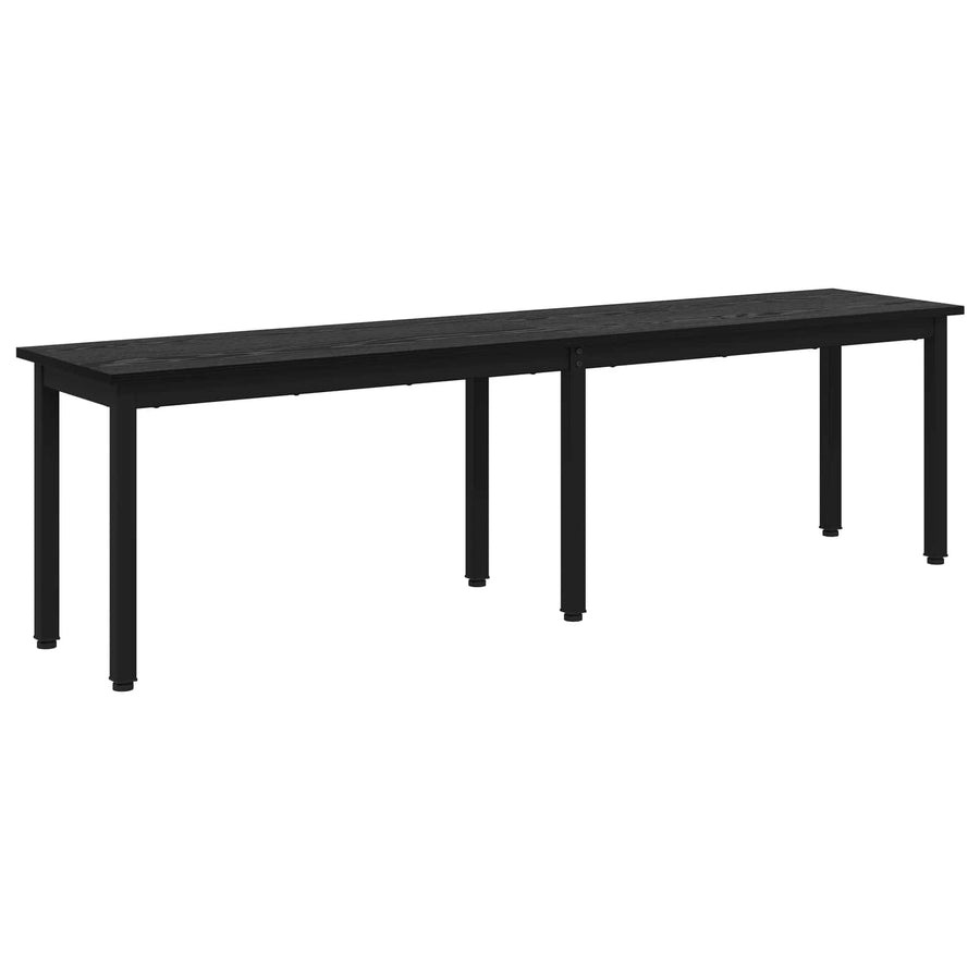 Bank Zwart Eiken 160 x 35 x 45 cm Bewerkt hout