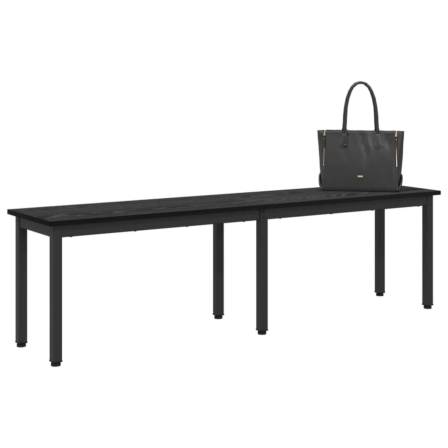 Bank Zwart Eiken 160 x 35 x 45 cm Bewerkt hout