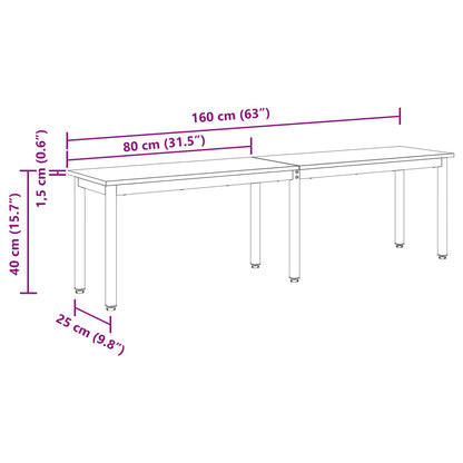 Bank Sonoma 160 x 35 x 45 cm Bewerkt hout