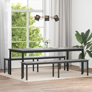 Eettafelbank 200x35x45 cm grijs bewerkt hout