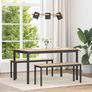 Eettafel 140x80x75 cm bewerkt hout metaal zwart