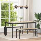 Eettafel 150x90x75 cm bewerkt hout metaal zwart