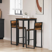 Bartafel 60x60x105 cm bewerkt hout metaal