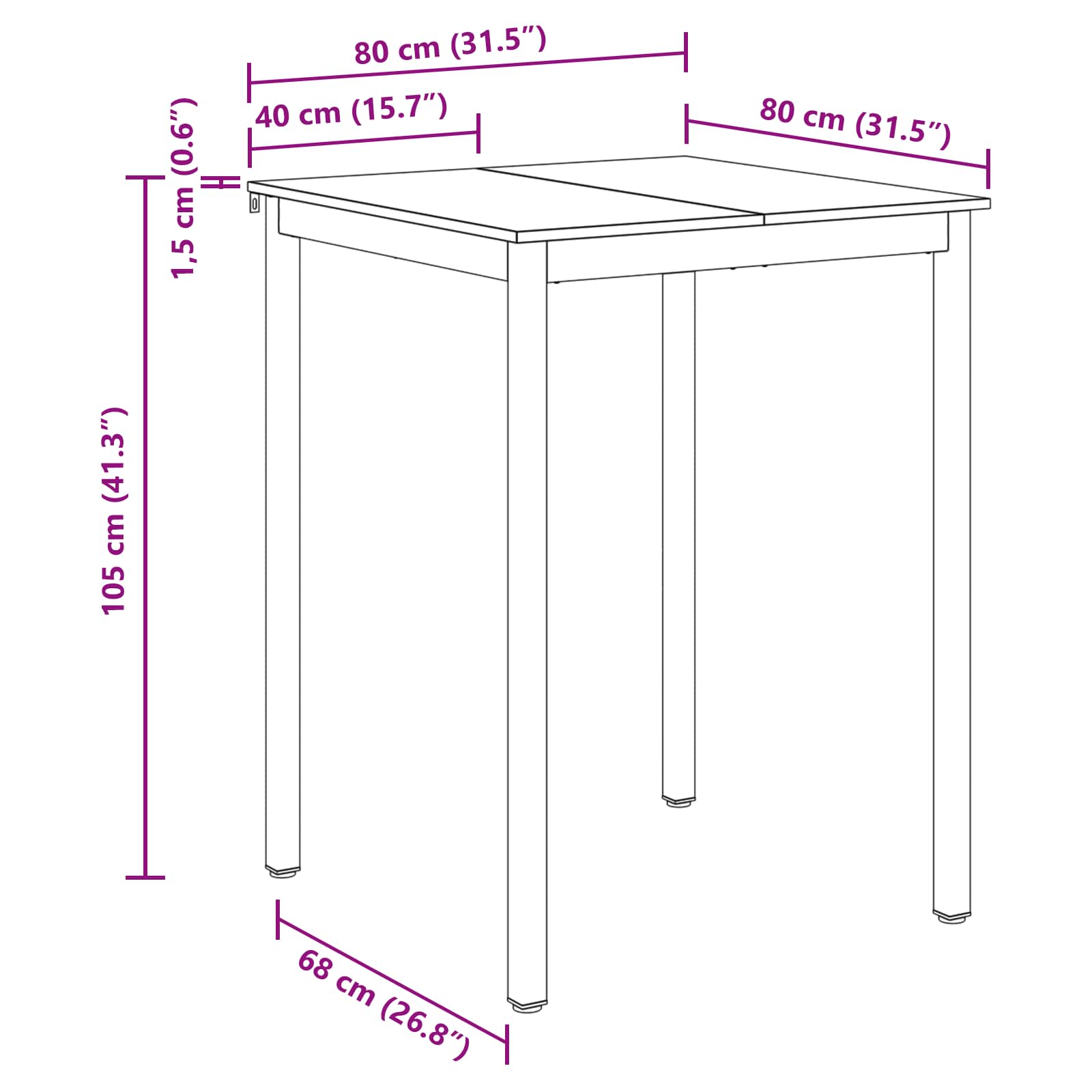Eettafels Bewerkt hout