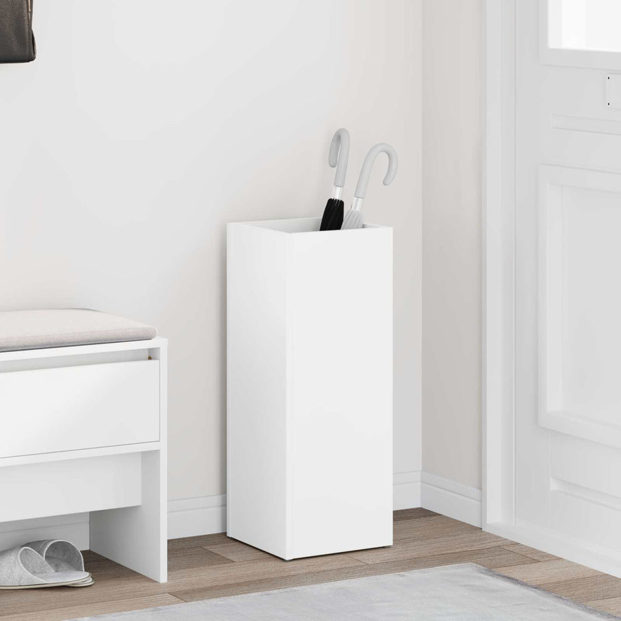 Paraplu Standaard Met Opslag Wit 25 X 24,5 X 64 Cm Bewerkt Hout
