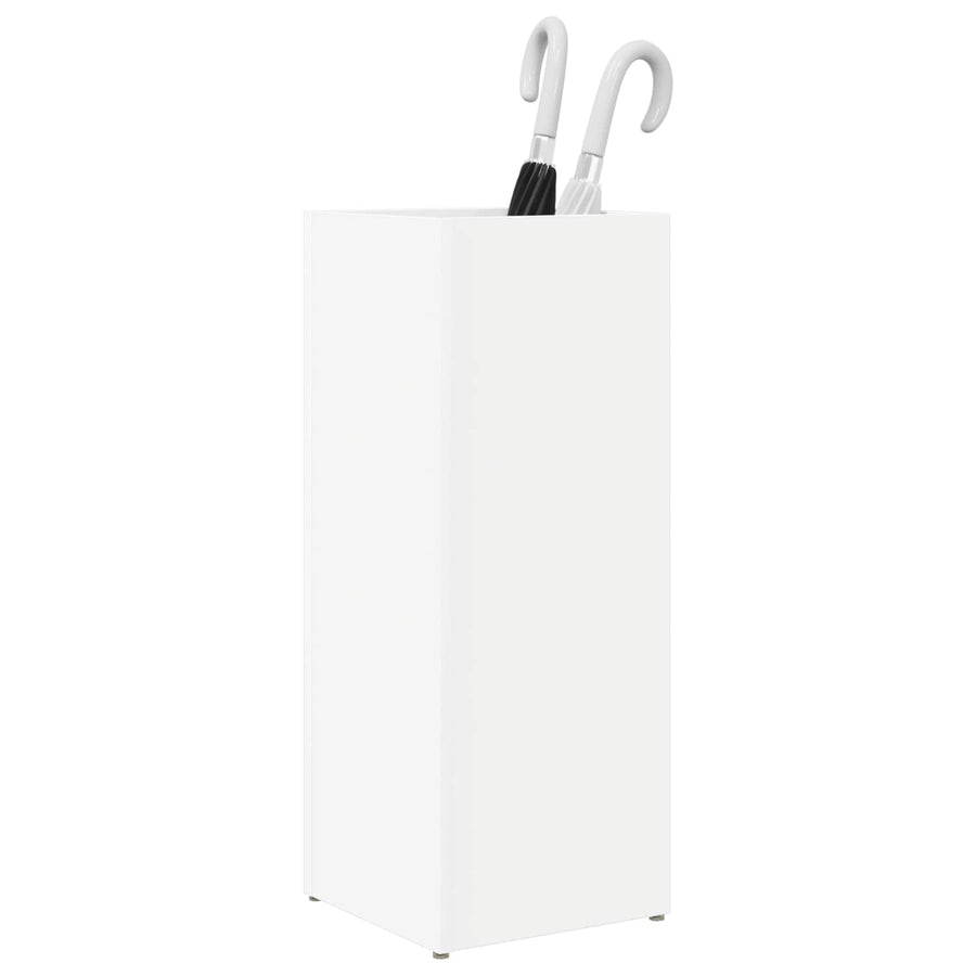 Paraplu Standaard Met Opslag Wit 25 X 24,5 X 64 Cm Bewerkt Hout