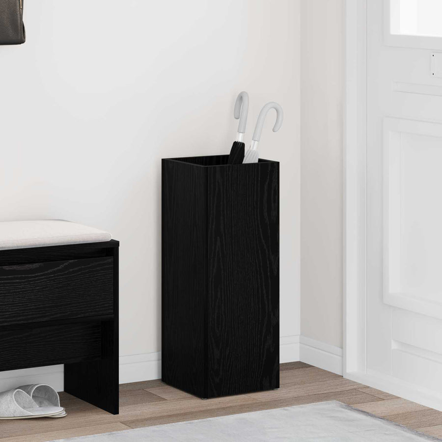 Paraplu Standaard Zwart Eiken 25 x 24,5 x 64 cm Bewerkt hout