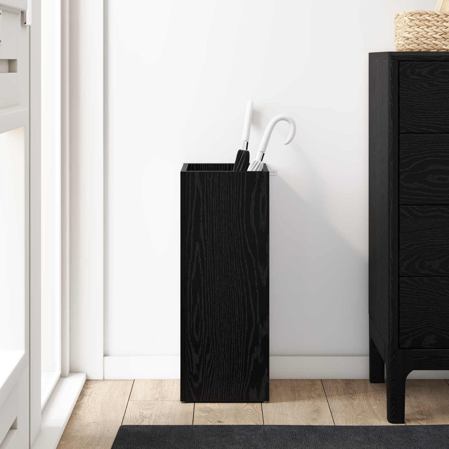 Paraplu Standaard Zwart Eiken 25 x 24,5 x 64 cm Bewerkt hout