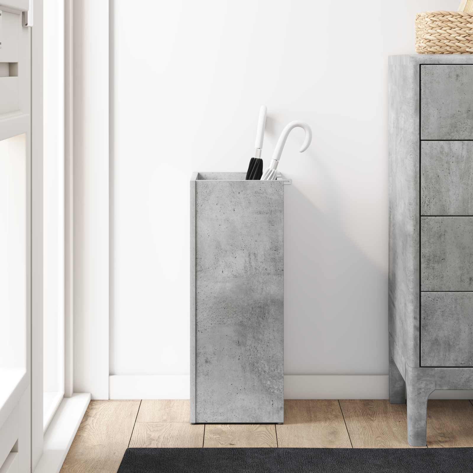 Paraplu Standaard Beton Grijs 25 x 24,5 x 64 cm Bewerkt hout