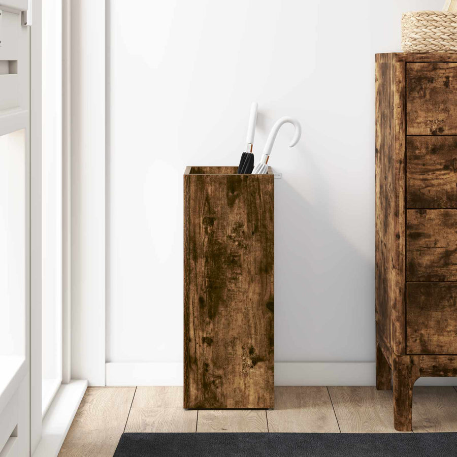 Paraplu Standaard Gerookt eiken 25 x 24,5 x 64 cm Bewerkt hout