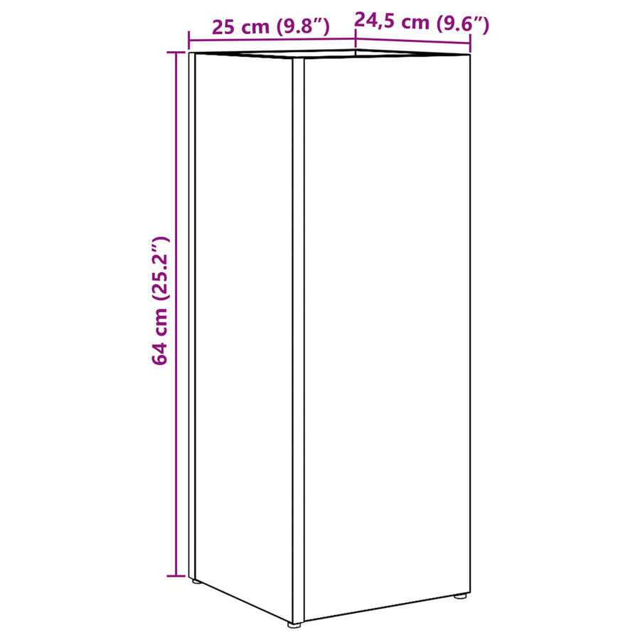 Paraplu Standaard Grijs Sonoma 25 x 24,5 x 64 cm Bewerkt hout