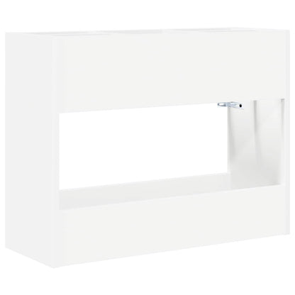 Paraplu Standaard Met Opslag Wit 65 X 24 X 50 Cm Bewerkt Hout