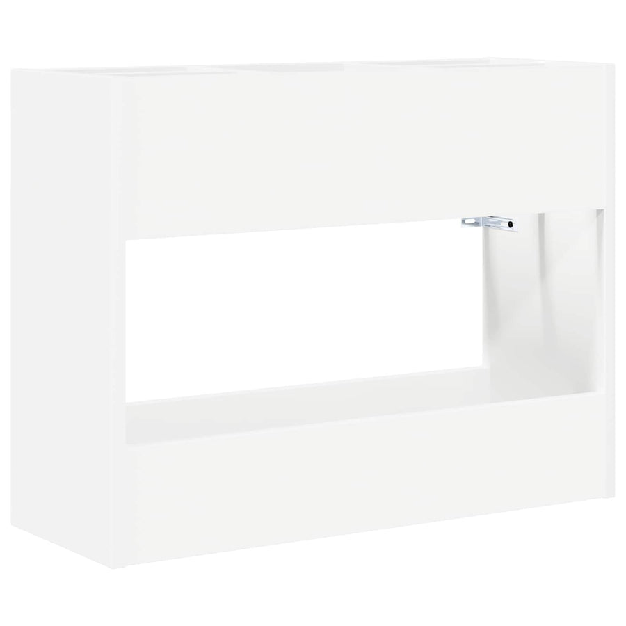Paraplu Standaard Met Opslag Wit 65 X 24 X 50 Cm Bewerkt Hout