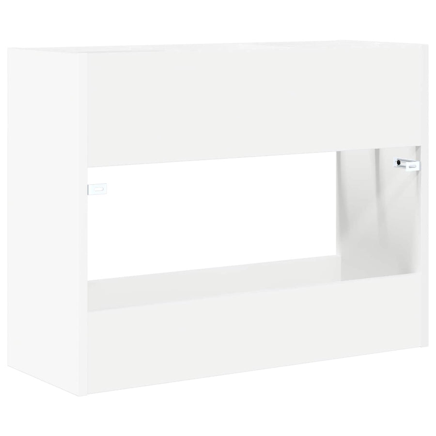 Paraplu Standaard Met Opslag Wit 65 X 24 X 50 Cm Bewerkt Hout
