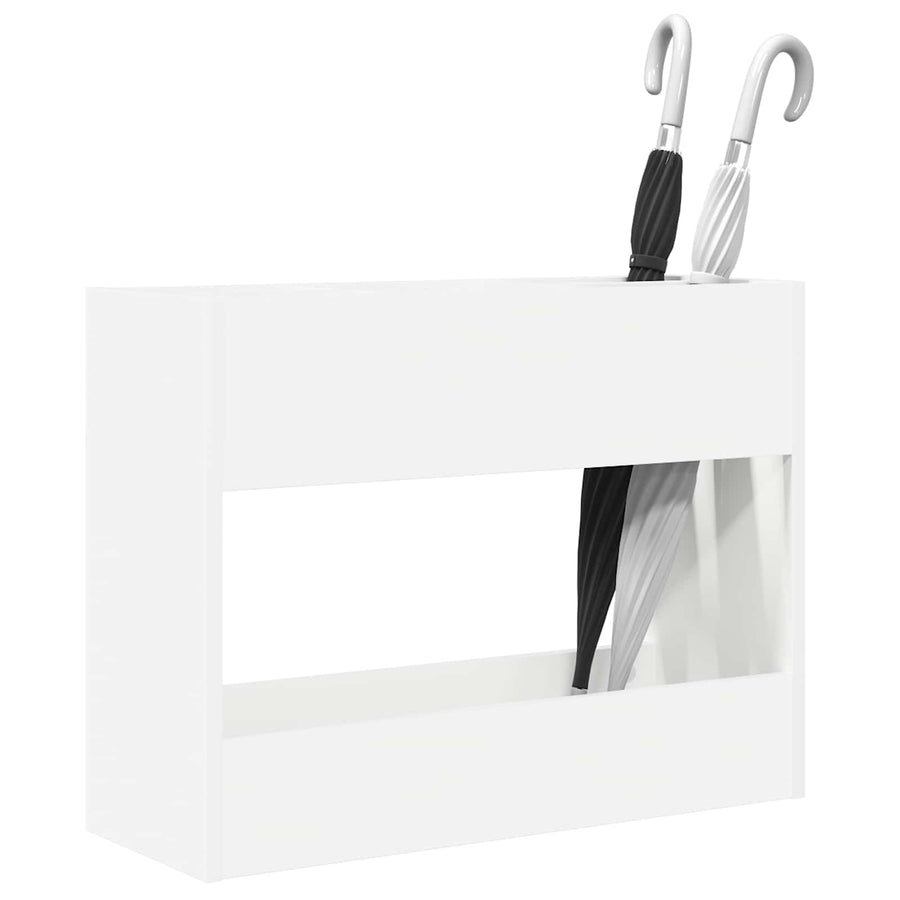 Paraplu Standaard Met Opslag Wit 65 X 24 X 50 Cm Bewerkt Hout