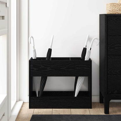Paraplu Standaard Zwart Eiken 65 x 24 x 50 cm Bewerkt hout