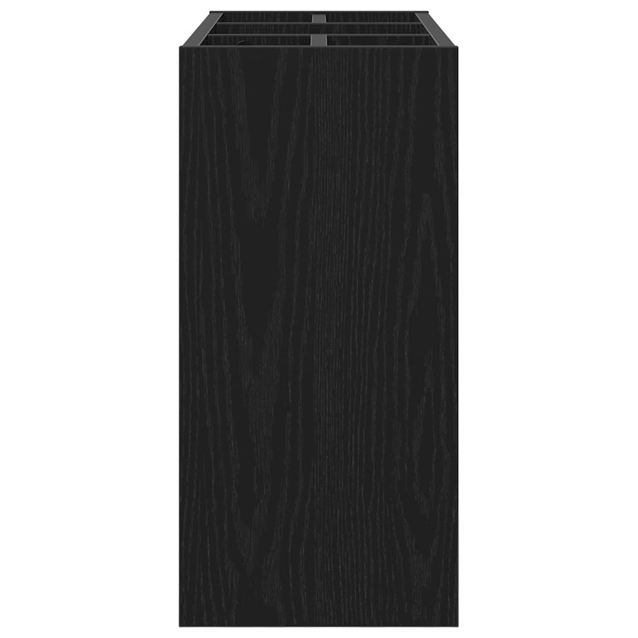 Paraplu Standaard Zwart Eiken 65 x 24 x 50 cm Bewerkt hout
