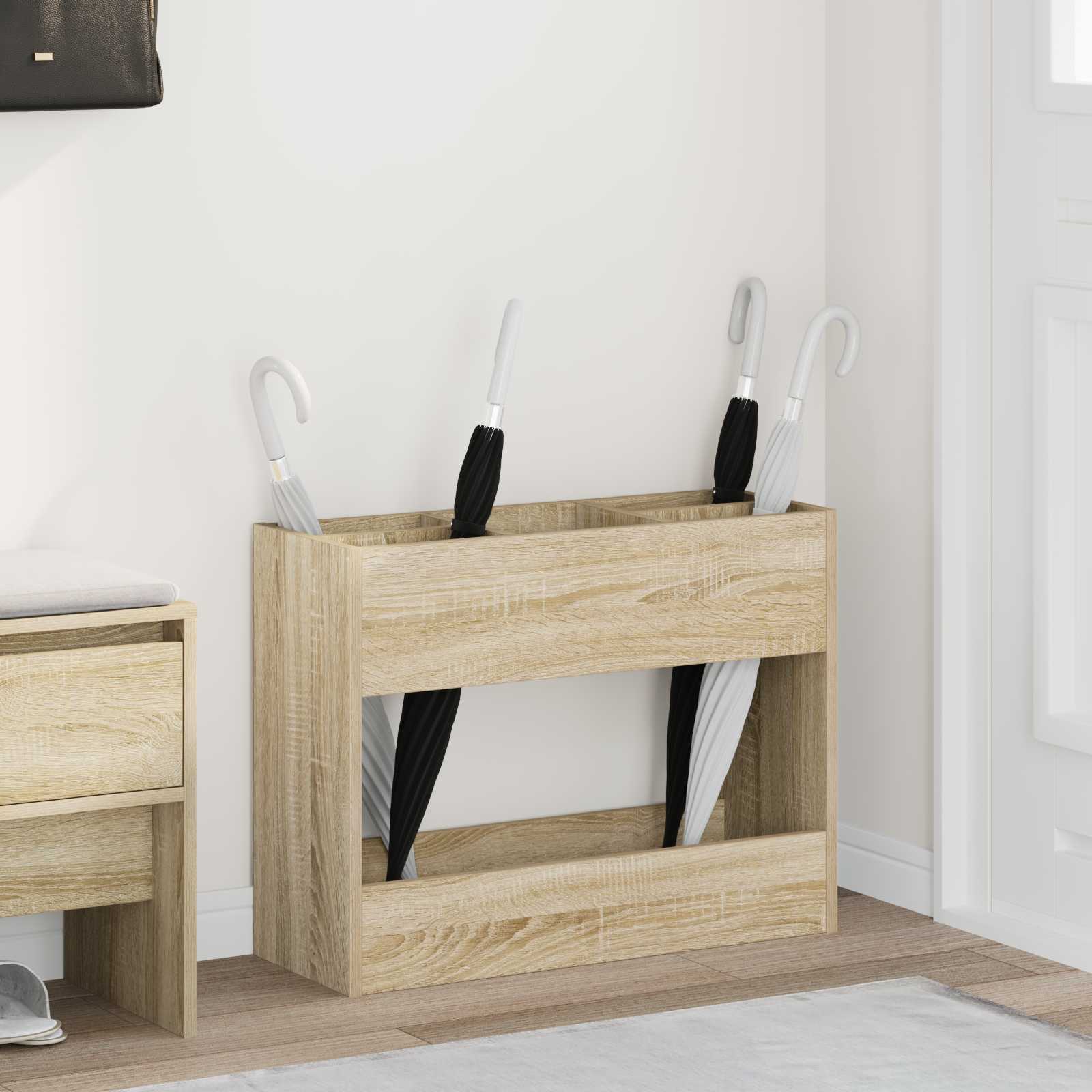 Paraplu Standaard Sonoma Eiken 65 x 24 x 50 cm Bewerkt hout