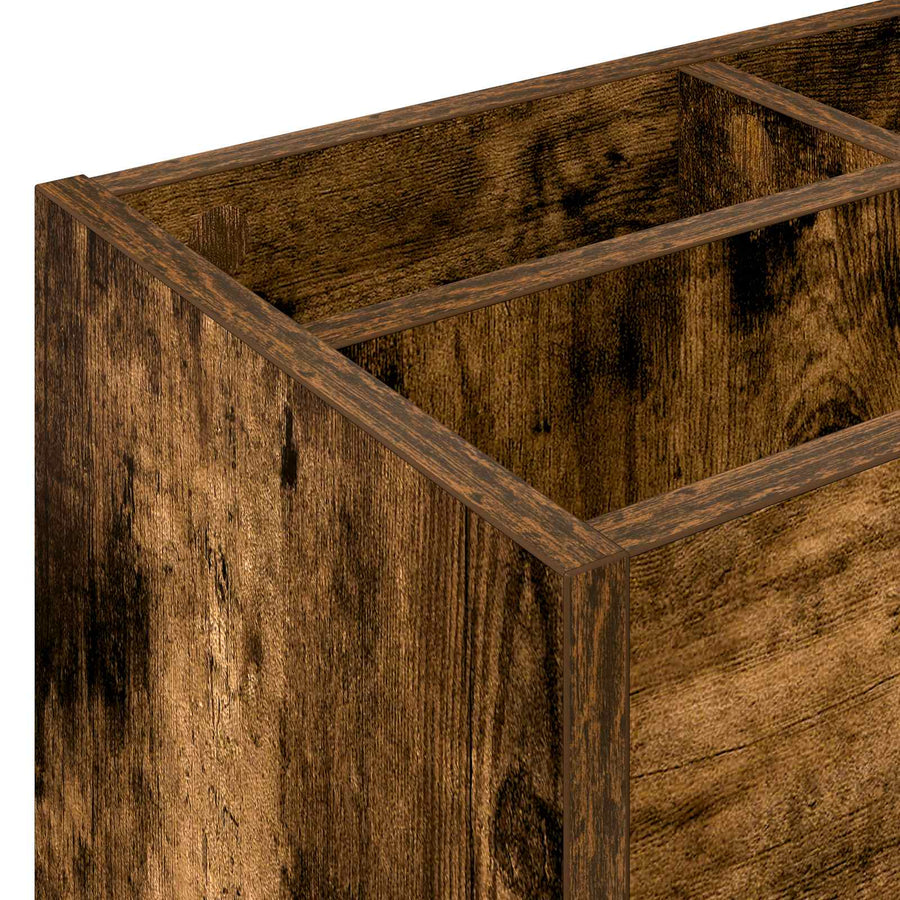 Paraplu Standaard Gerookt eiken 65 x 24 x 50 cm Bewerkt hout