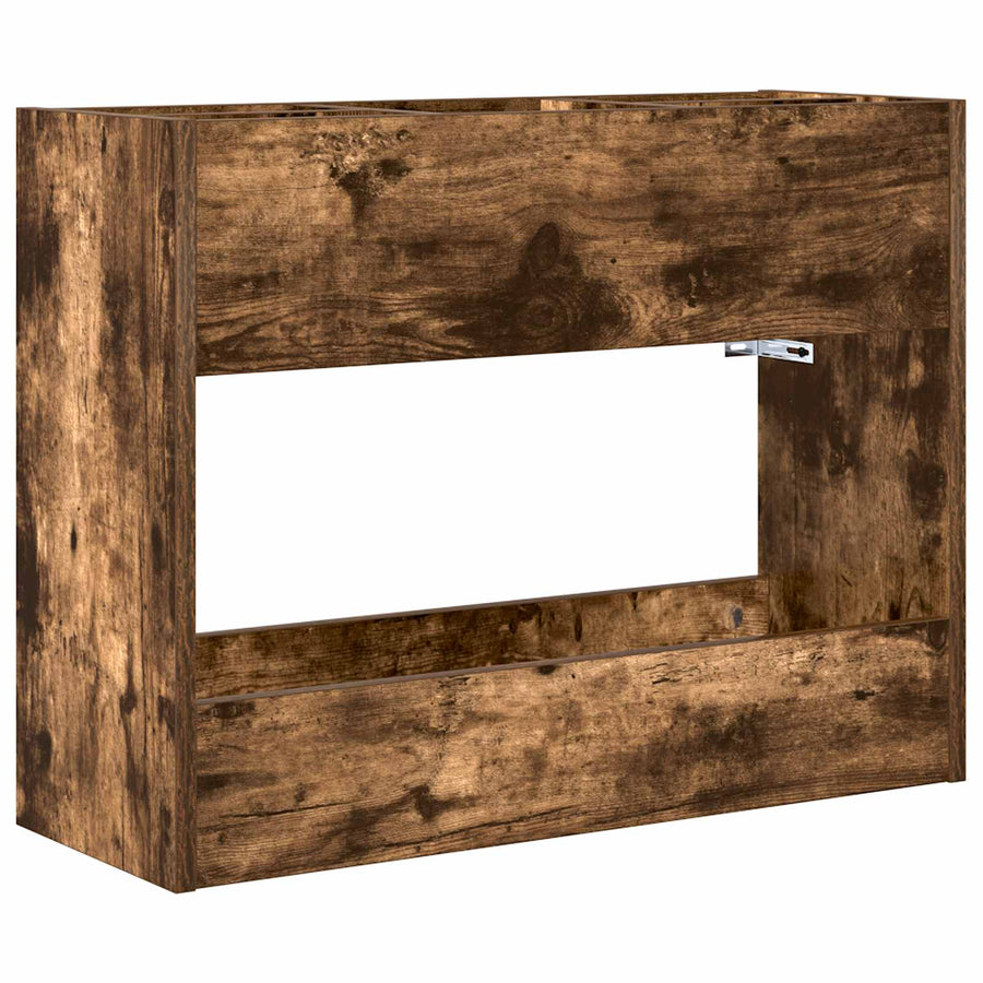 Paraplu Standaard Gerookt eiken 65 x 24 x 50 cm Bewerkt hout