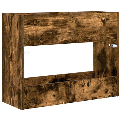 Paraplu Standaard Gerookt eiken 65 x 24 x 50 cm Bewerkt hout