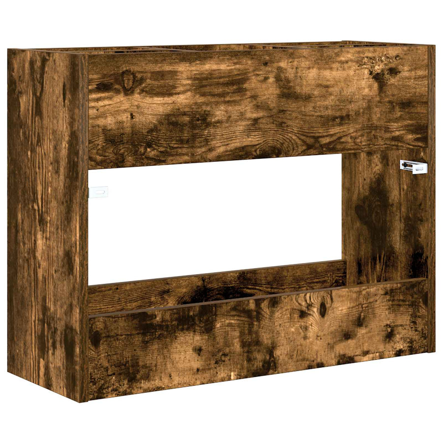 Paraplu Standaard Gerookt eiken 65 x 24 x 50 cm Bewerkt hout