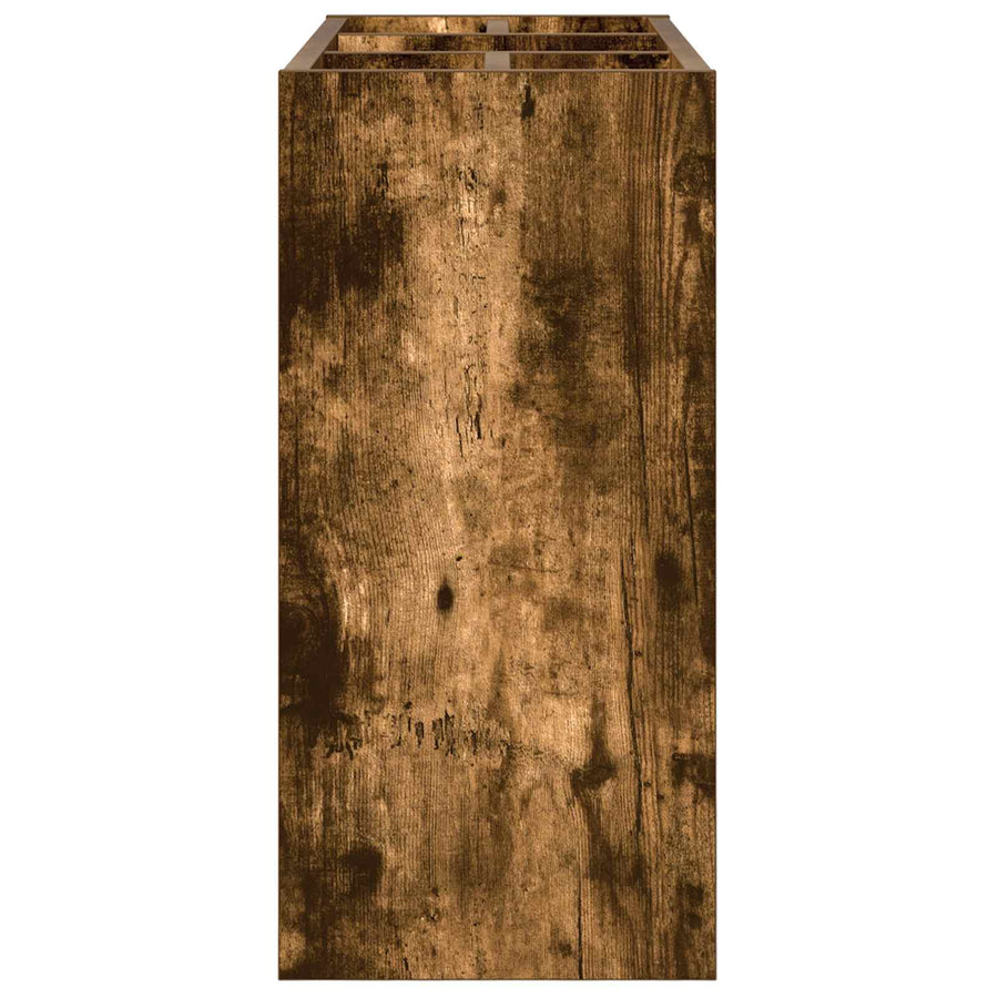 Paraplu Standaard Gerookt eiken 65 x 24 x 50 cm Bewerkt hout