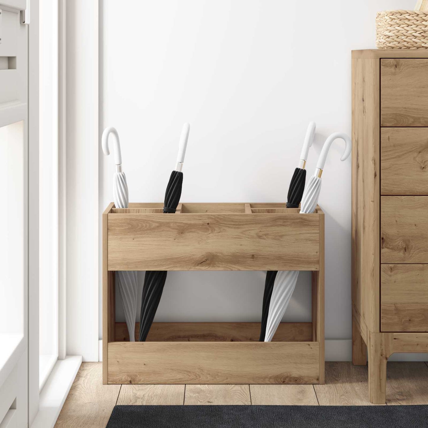 Paraplu Standaard Artisan Eiken 65 x 24 x 50 cm Bewerkt hout