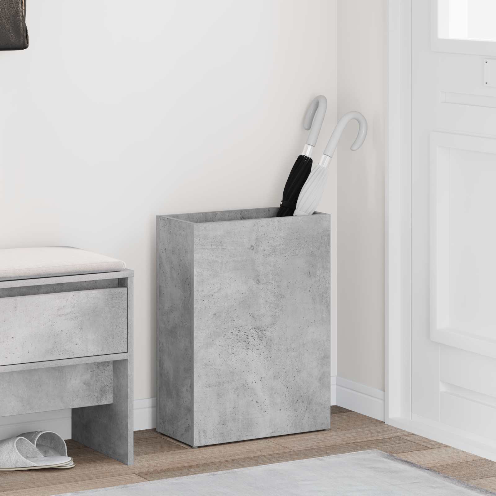 Paraplu Standaard Beton Grijs 40 x 20 x 55,5 cm Bewerkt hout