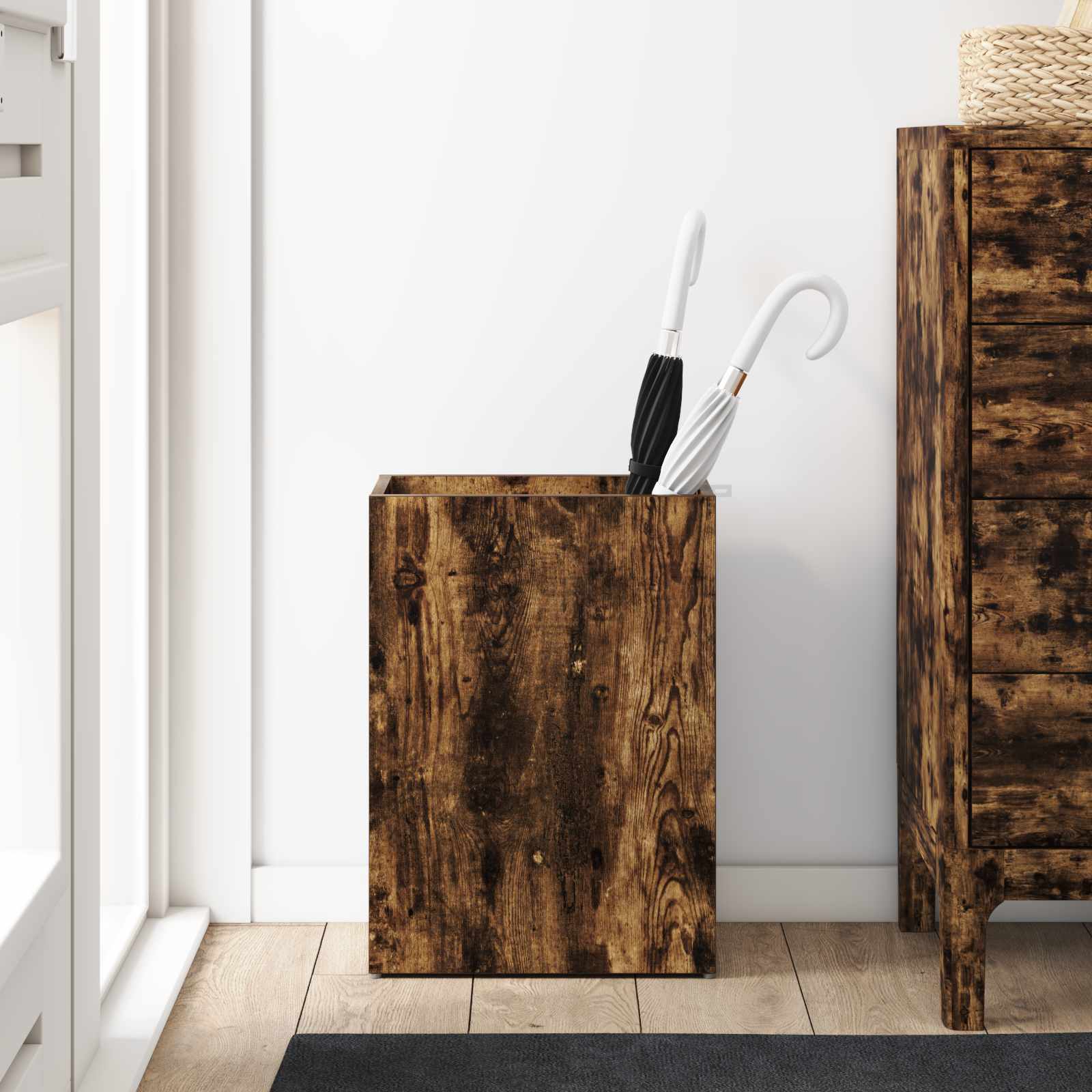 Paraplu Standaard Gerookt eiken 40 x 20 x 55,5 cm Bewerkt hout